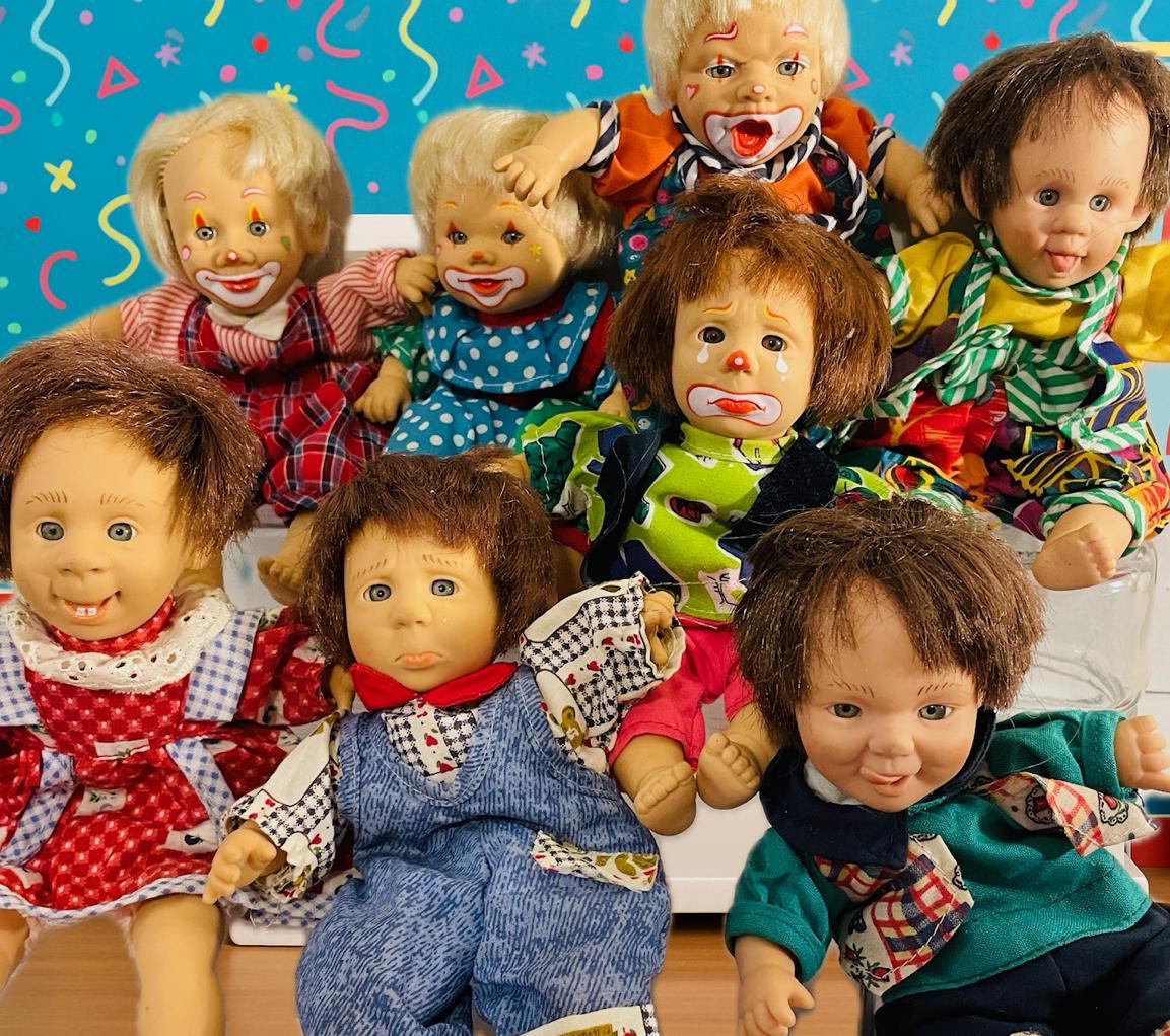 Vintage Gi Go Palm Pals - Small Gigo Funny Face Expressive Dolls