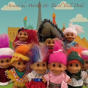 Russ Berrie Lucky LIFEGUARD Troll Doll With Pink Hair - Vintage Collectible