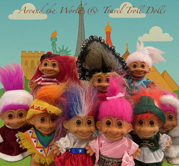 Vintage Russ Troll Doll – Around the World Travel Collection 1 - Etsy