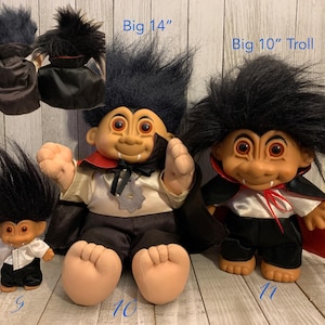 Halloween Horror Vintage Troll Dolls | 90s trolls make weird and unique gifts | Choose Your Faves Russ Berrie Trolls | 90s Halloween Decor