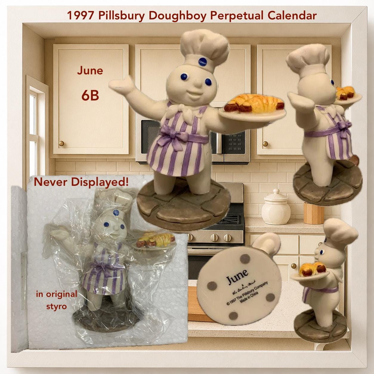 Vintage Pillsbury Doughboy Figurines Perpetual Calendar Months