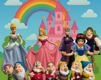 Vintage Classic Disney Figurine Hand-Painted Miniatures The Golden Age -  Snow White, Cinderella, Sleeping Beauty