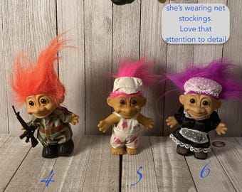 Career, Vacation, and Retirement Themed 90s Troll Doll | YOU CHOOSE | USA, Scuba, Firefighter [More Russ Vintage Troll Dolls in Shop]