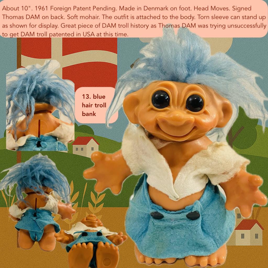 DAM Troll Doll Made in Denmark Signed Thomas DAM | Lyketrold, Bank