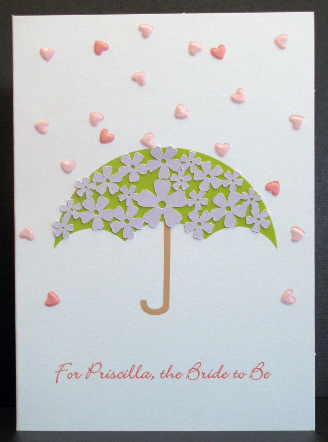 Personalized Bridal Shower Card With Umbrella Embellishment Etsy