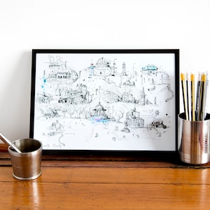 Clapham Art Print A4 size (8.27 × 11.69 inches), London clapham junction Wall Art, London Wall Art, Prints, London,  Wall Art,  Clapham