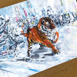 Tiger in Snow Print, Animal Art Collection, Home Decor, Animal Wall Art,Tiger Art, Animal Print,  Wall Art Prints, Tiger, Jungle ,urban
