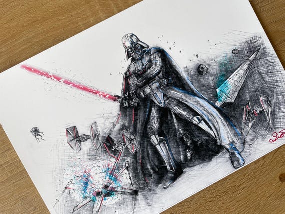 Darth Vader Inkjet Print, Star Wars Art, Signed A4/A3