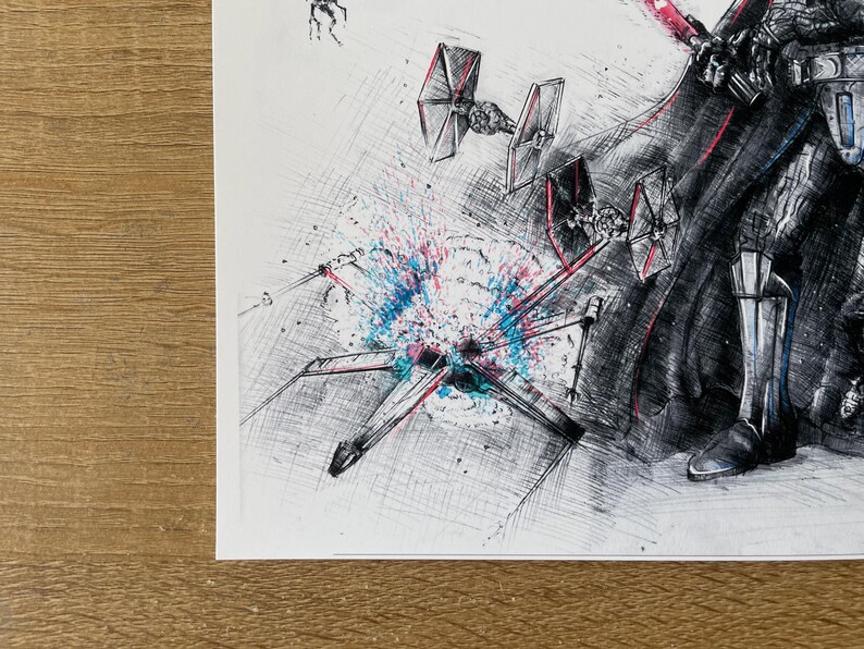 Darth Vader Inkjet Print, Star Wars Art, Signed A4/A3 image 3