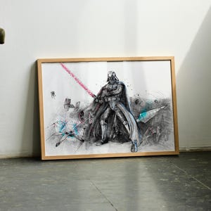 Darth Vader Inkjet Print, Star Wars Art, Signed A4/A3 image 2