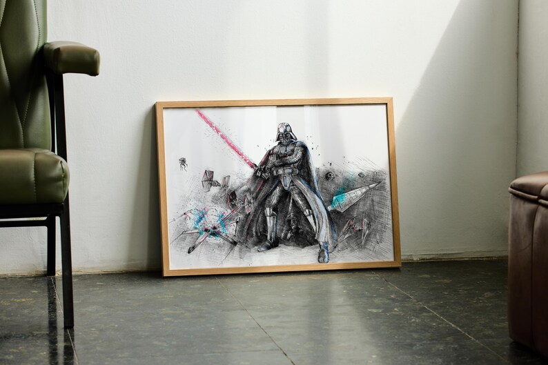 Darth Vader Inkjet Print, Star Wars Art, Signed A4/A3 image 2