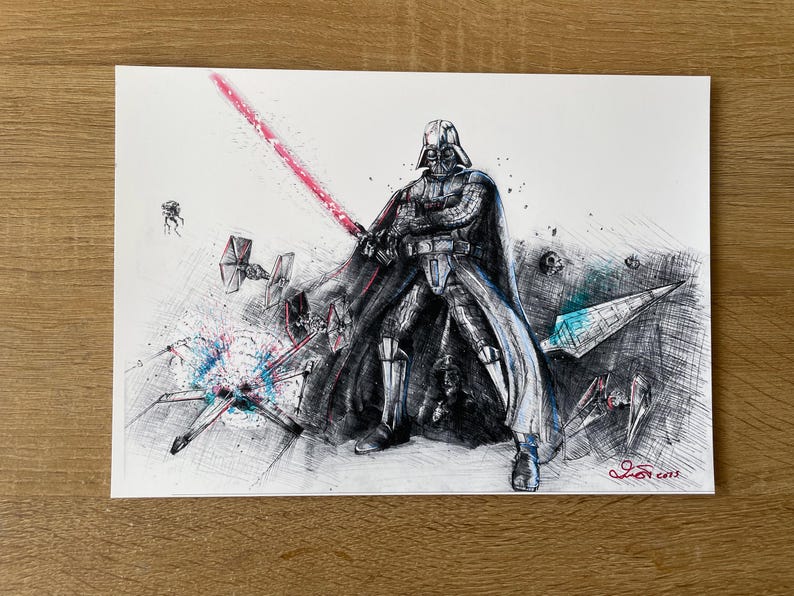Darth Vader Inkjet Print, Star Wars Art, Signed A4/A3 image 9