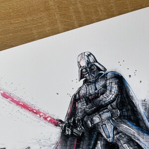 Darth Vader Inkjet Print, Star Wars Art, Signed A4/A3 image 4