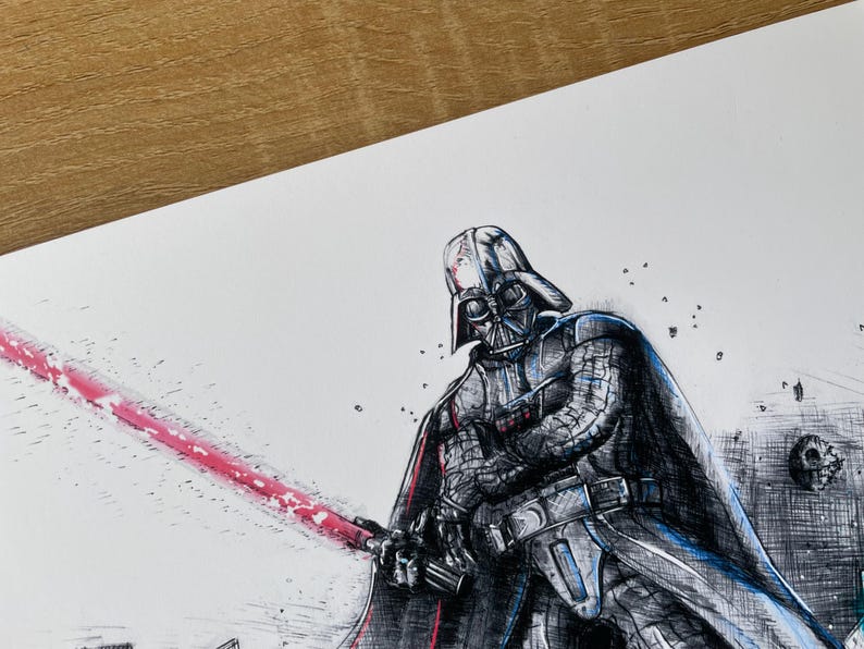 Darth Vader Inkjet Print, Star Wars Art, Signed A4/A3 image 4