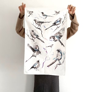 Magpie Cotton Tea Towel | Made in The UK | Design by Lewis Campbell