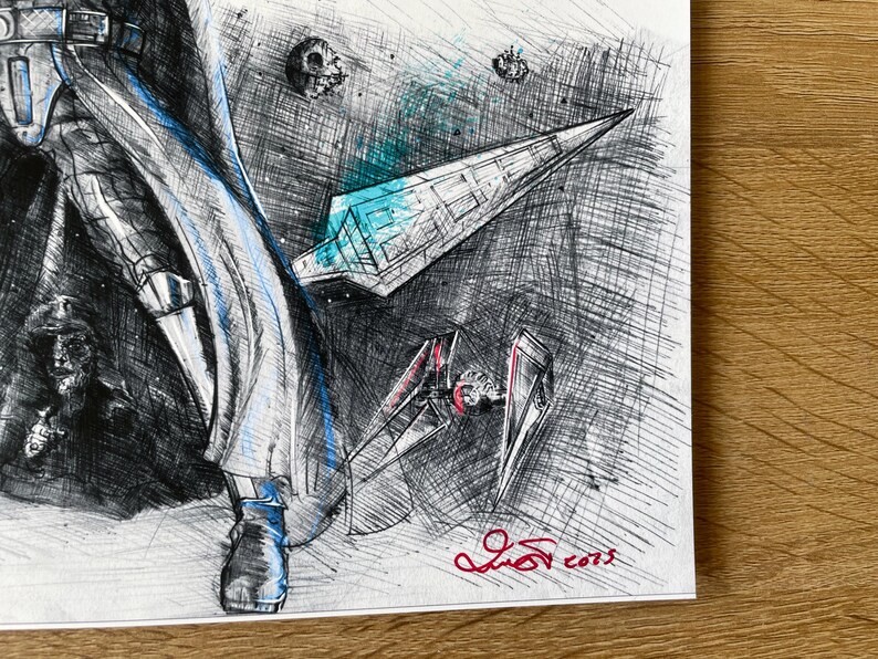 Darth Vader Inkjet Print, Star Wars Art, Signed A4/A3 image 8