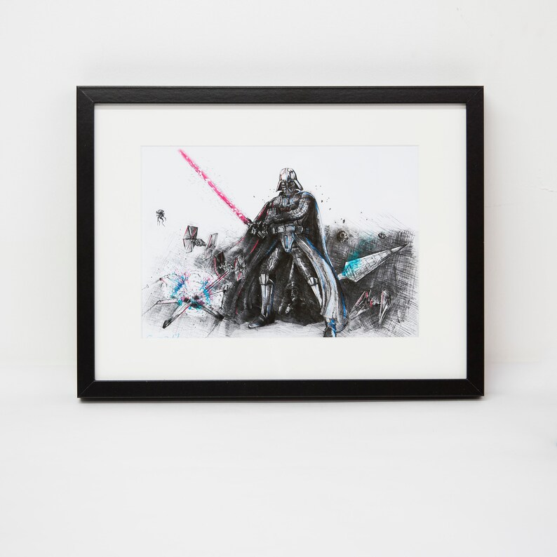 Darth Vader Inkjet Print, Star Wars Art, Signed A4/A3 image 6