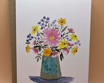 Vase of Flowers I greeting card
