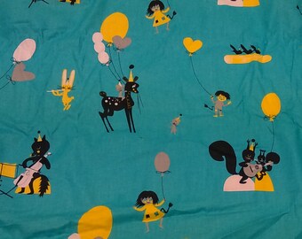 Fabric blue black yellow white Kids fabric Modern Design Cotton Fabric House textilies Fabric Scandinavian Design Scandinavian Textile