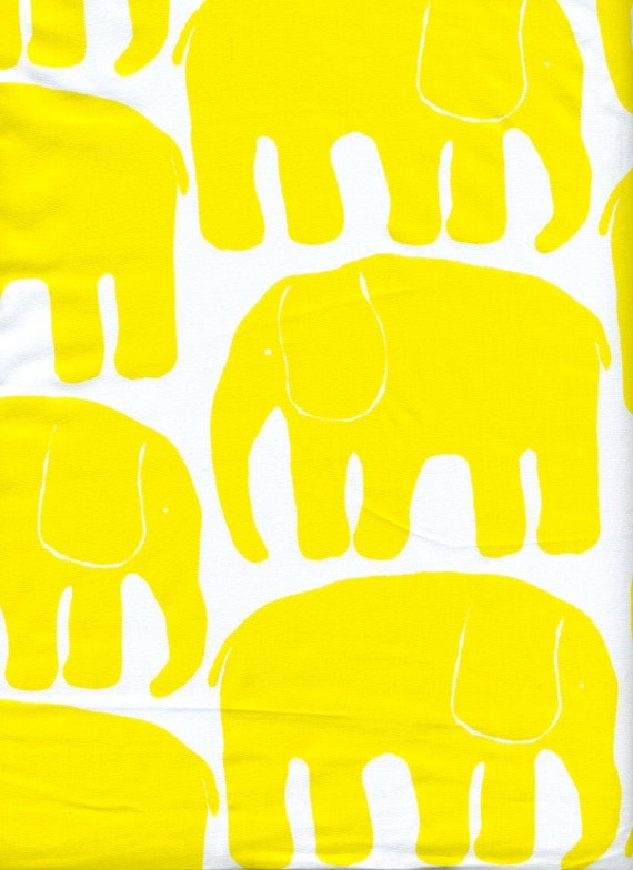 Elephant Fabric Elephant Cotton Fabric Yellow Cotton Fabric Cotton Fabric