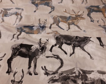 Scandinavian fabric Deer fabric cotton fabric light weight Premium quality Modern fabric