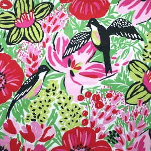 Cotton Canvas Fabric white green red pink black Leaves Birds Modern Scandinavian Design Kids Fabric Scandinavian Design Scandinavian Textile