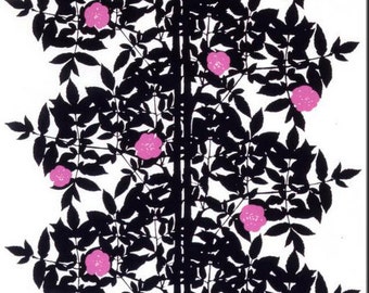Marimekko Stoff Stoff Baumwolle Stoff Baumwolle Stoff Baumranke rosa weiss Blumen Palisander Baumwolle Stoff Skandinavisches Design Textilstoff Marimekko Ruusupuu