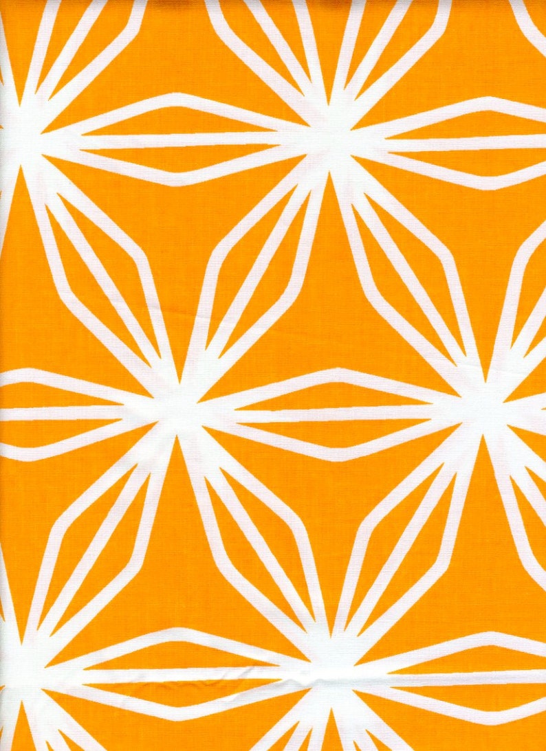Fabric orange white snow falke decoration abstract flowers Cotton Fabric Kids Fabric Scandinavian Design Scandinavian Textile