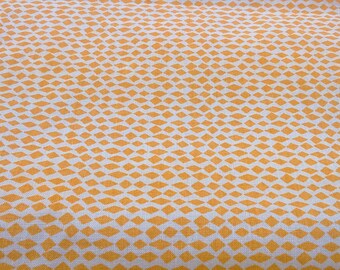 Fabric white mustard yellow lozenge Geometrical fabric Cotton Fabric House textilies Fabric Scandinavian Design Scandinavian Textile