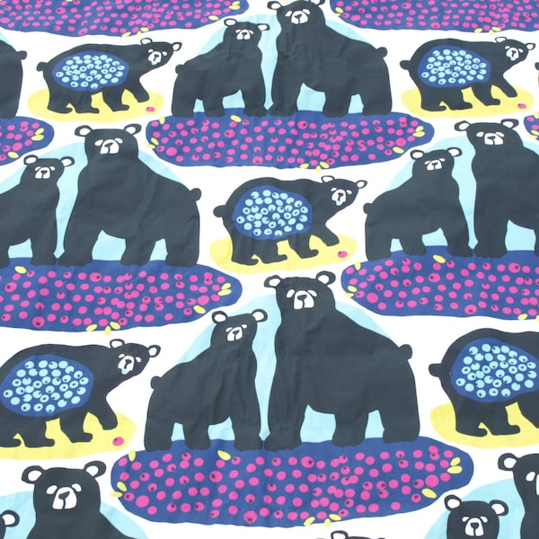 Fabric Bears with blueberries fabric Animals fabric Cotton Fabric Kids Fabric Scandinavian Design Scandinavian Textile