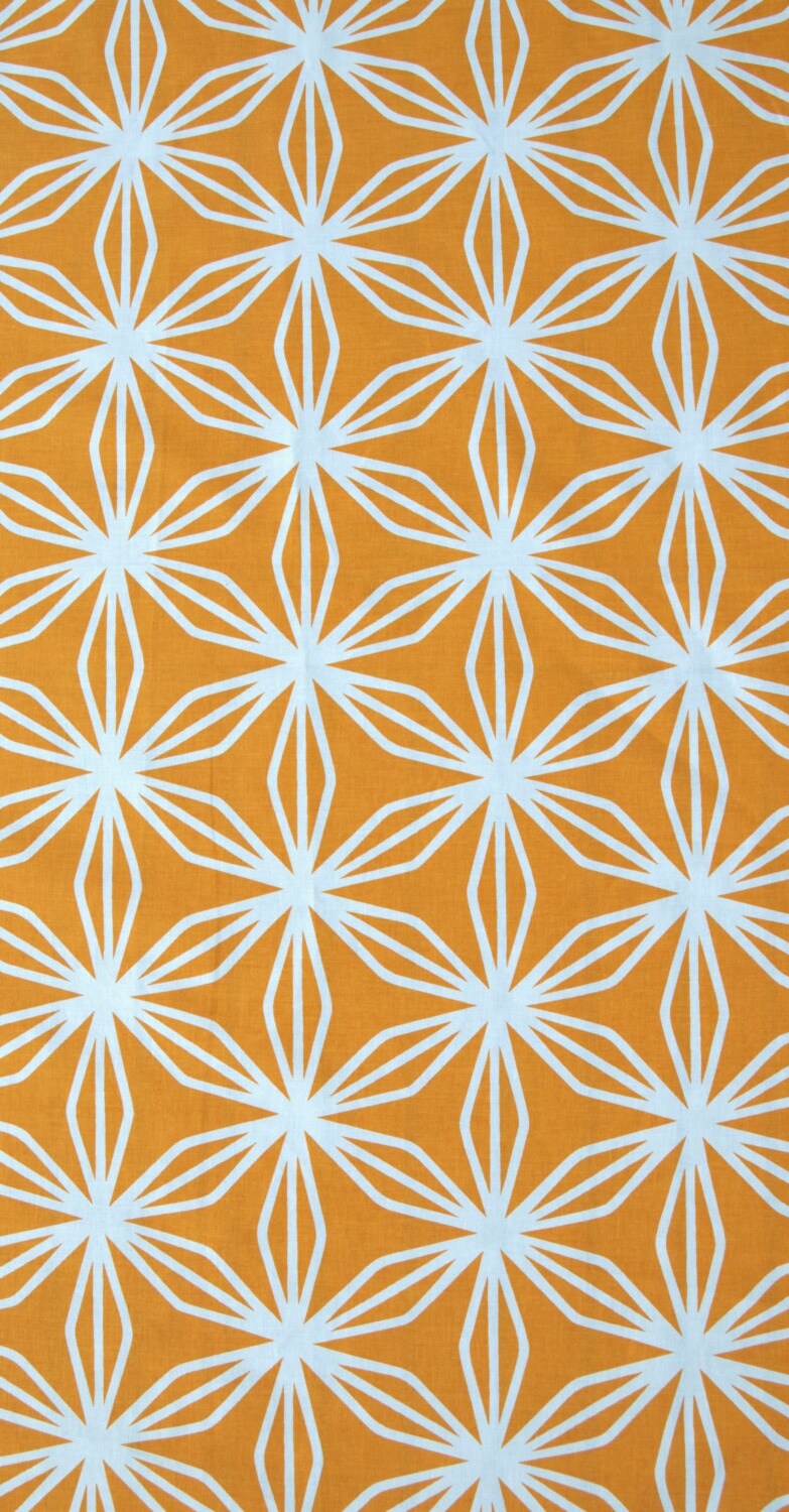 Fabric orange white snow falke decoration abstract flowers Cotton Fabric Kids Fabric Scandinavian Design Scandinavian Textile