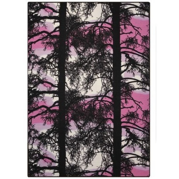 Fabric White Black Pink Trees Vallila Kelohonka Cotton Fabric - Etsy