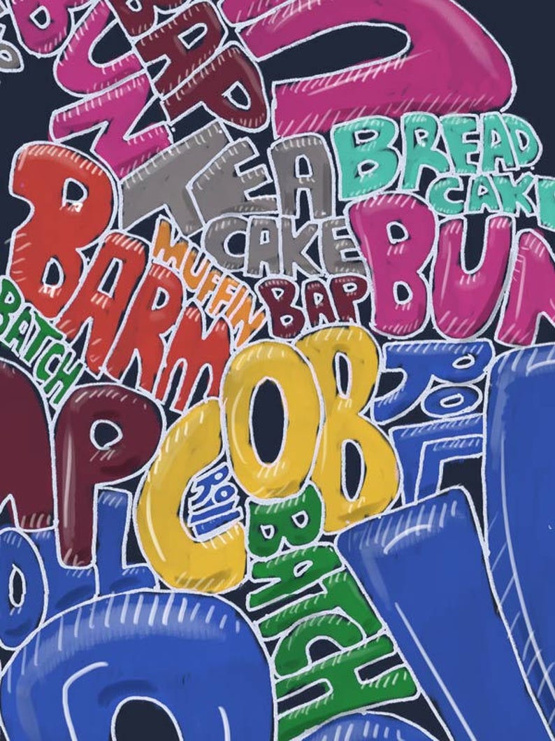 British Bread Map UK Etsy