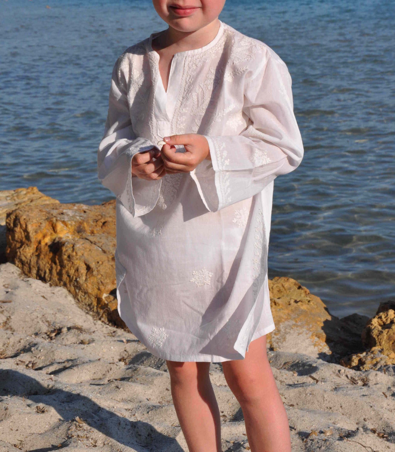 Girls white kaftan Clearance
