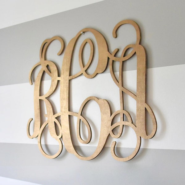 Crib Monogram - Wooden Initials for Nursery - Painted Wooden Monogram - Wooden Monogram Wall Hanging - Crib Wall Hanging - Personalized