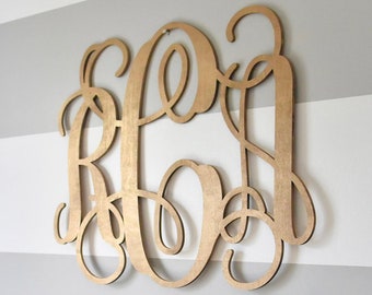Painted Wooden Monogram – 24 Inch Nursery Wall Decor