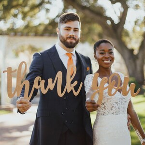 Thank You Sign, Wedding Thank You Sign, Thank You Sign Wedding Photo Props for DIY Thank You Cards, Bride & Groom Photography Decor Bild 2