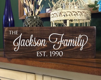 Personalized Family Name Sign - Last Name Sign - Rustic Wood Established Sign