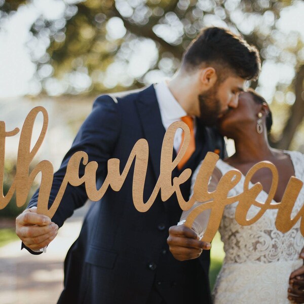 Thank You Sign, Wedding Thank You Sign, Thank You Sign Wedding Photo Props for DIY Thank You Cards, Bride & Groom Photography Decor