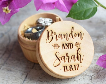 Custom Wedding Ring Box, Wooden Ring Box, Ring Bearer Box, Personalized Wedding Ring Box, Wedding Rings Holder, Rustic Ring Box