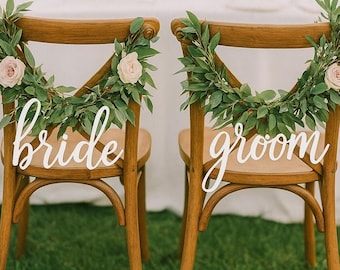 Bride and Groom Chair Signs