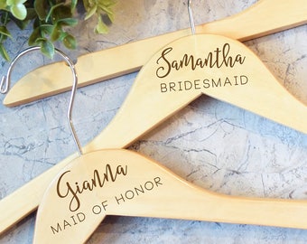 Personalized Laser Wedding Dress Hangers - Engraved Bridal Party Hangers - Bridal Hanger - Wedding Hanger - Bridesmaid Gift - Custom Hanger