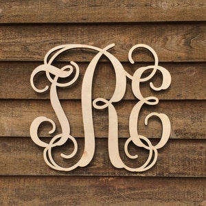 Large 24 inch Unpainted Wooden Monogram Wood Letters Nursery Decor Door Hangings Bedroom Monogram Bild 1