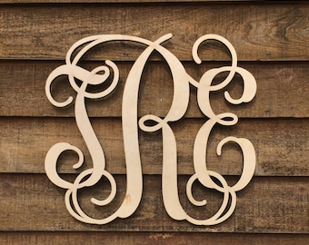 Large Unpainted Wooden Monogram – Nursery Decor, Door Hanging (24 inch)
