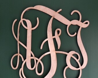 Wooden Monogram - Wood Letters - Nursery Decor - Door Hangings - Bedroom Monogram - Unpainted DIY