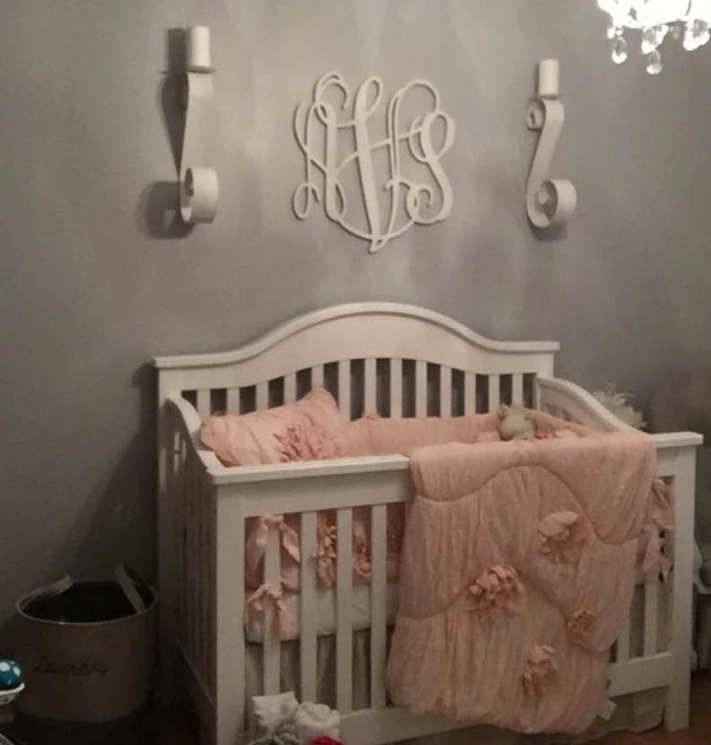 Nursery Monogram Wooden Monogram Nursery Decor Unpainted Etsy