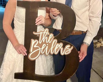 Wooden Wedding Guestbook Letter – Personalized Keepsake Sign
