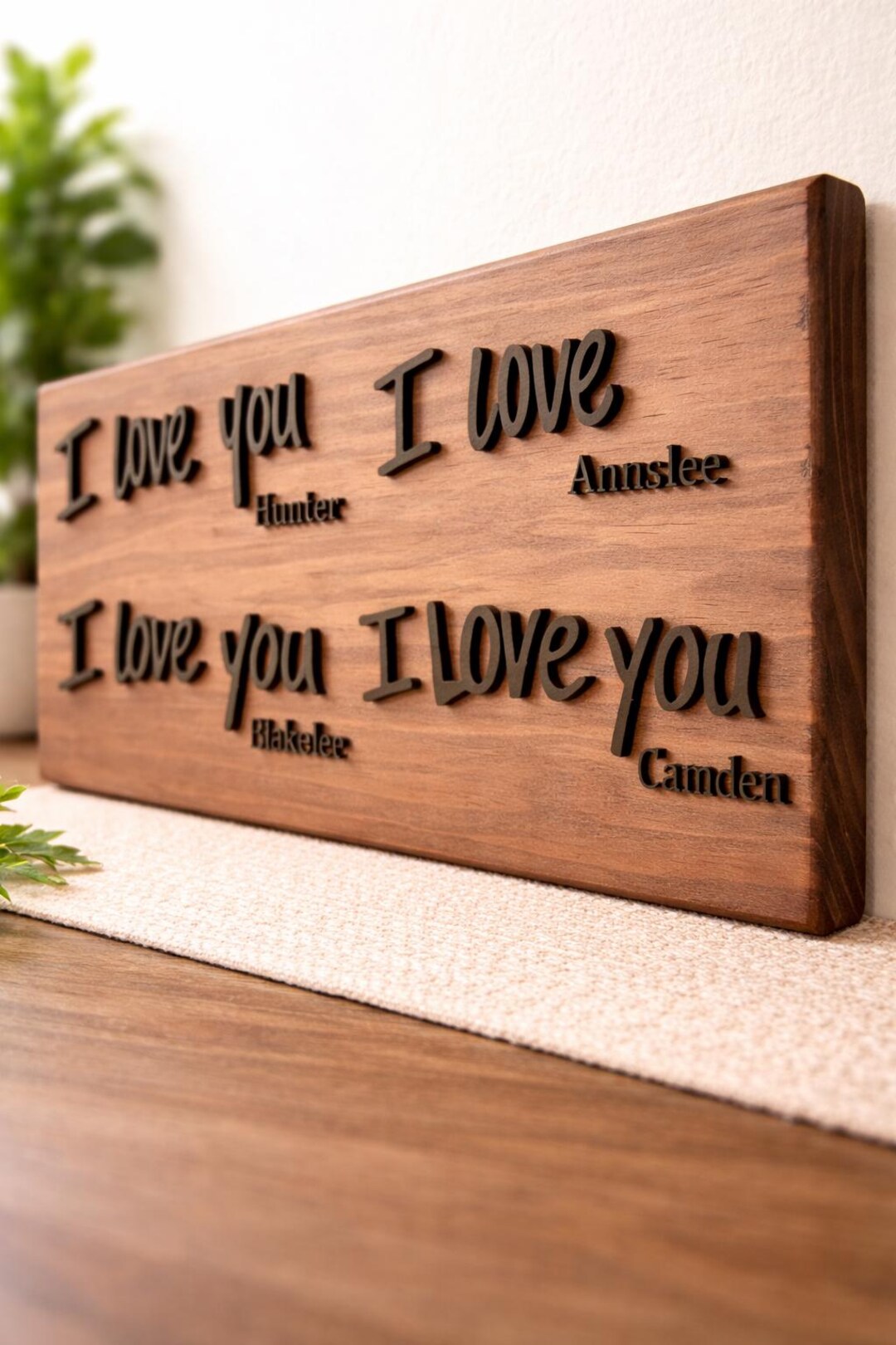 Personalized 3D Wood Sign - Handwritten Style, Espresso Stain - Etsy