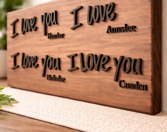Personalized 3D Wood Sign - Handwritten Style, Espresso Stain