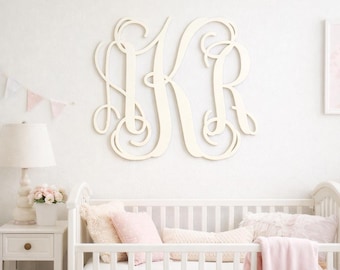 Unpainted Wooden Monogram - Wedding or Nursery Initial Decor